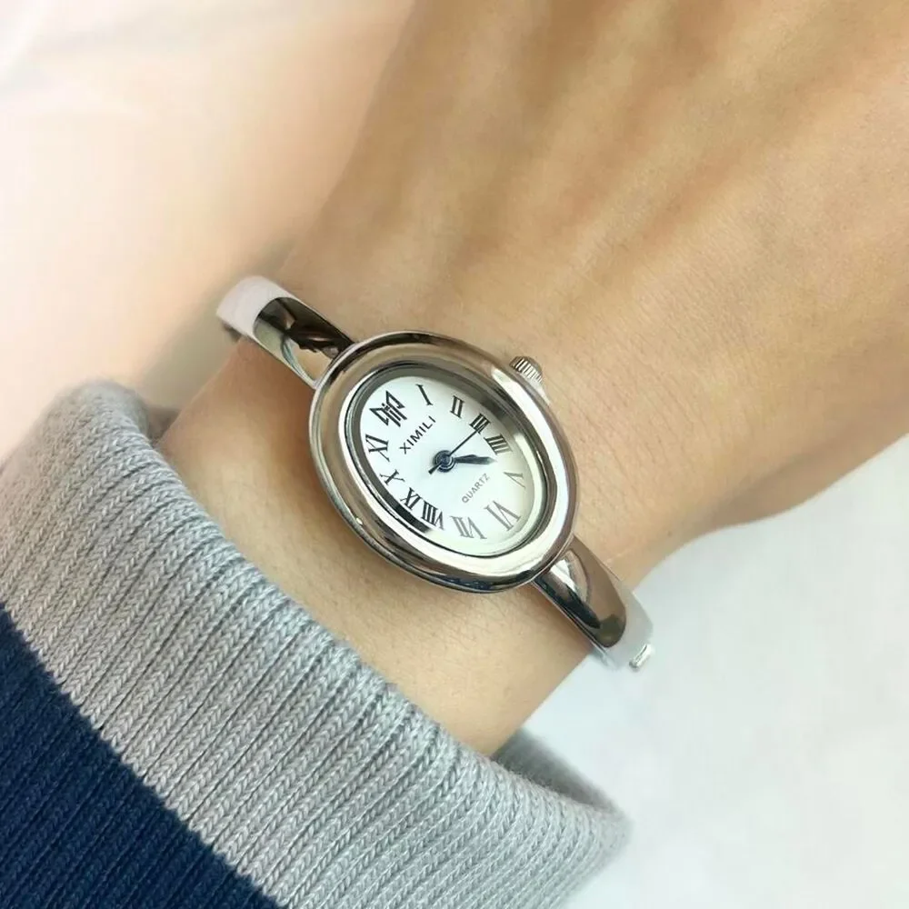 Vintage Inspired Luxury Silver Tone Watch